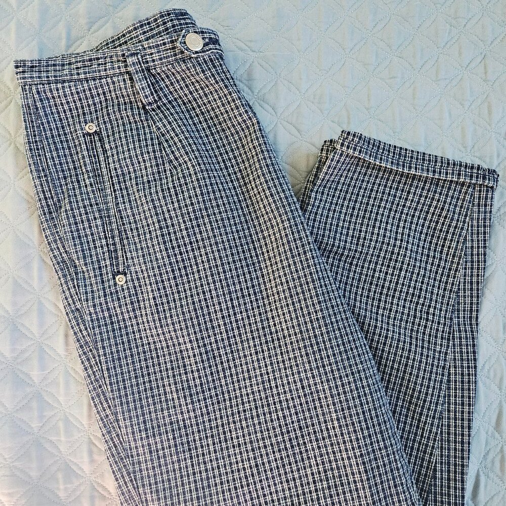 Liz Claiborne Women's cotton trousers pants with a small check pattern